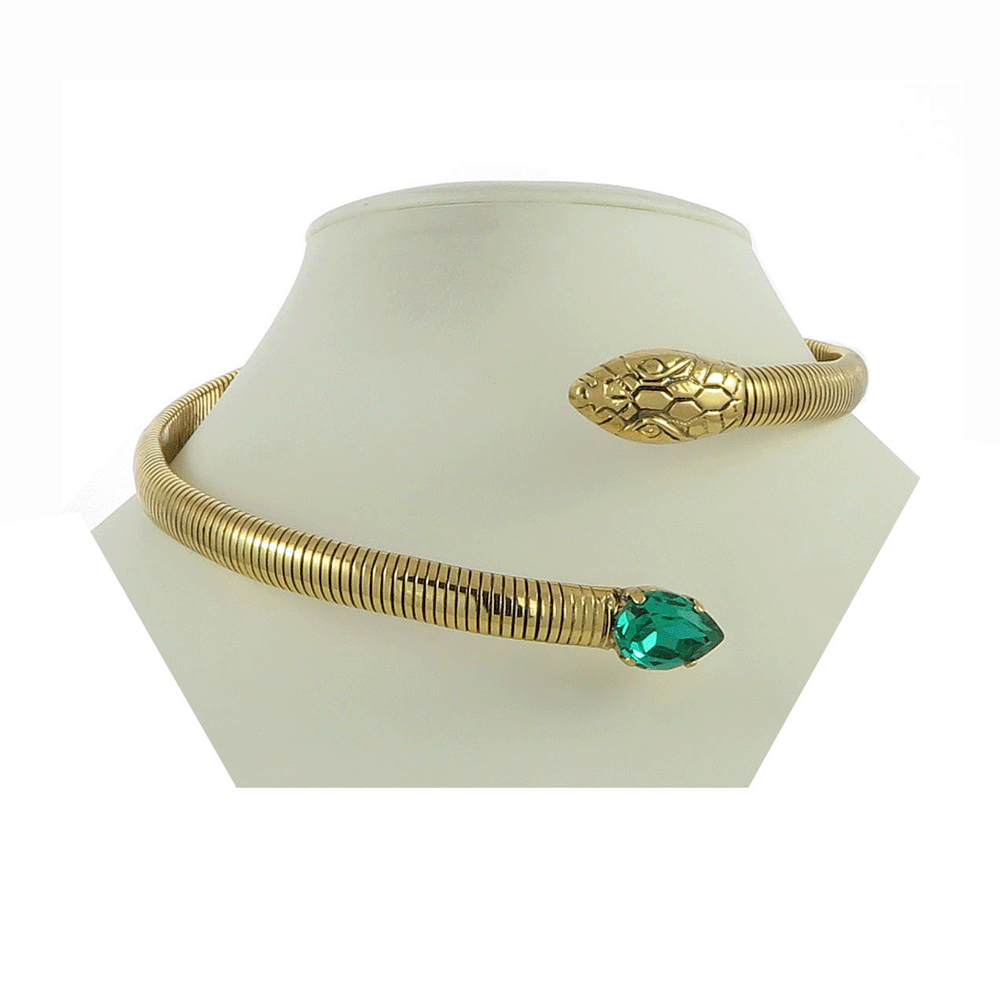 Collana a serpente in ottone maglia tubogas