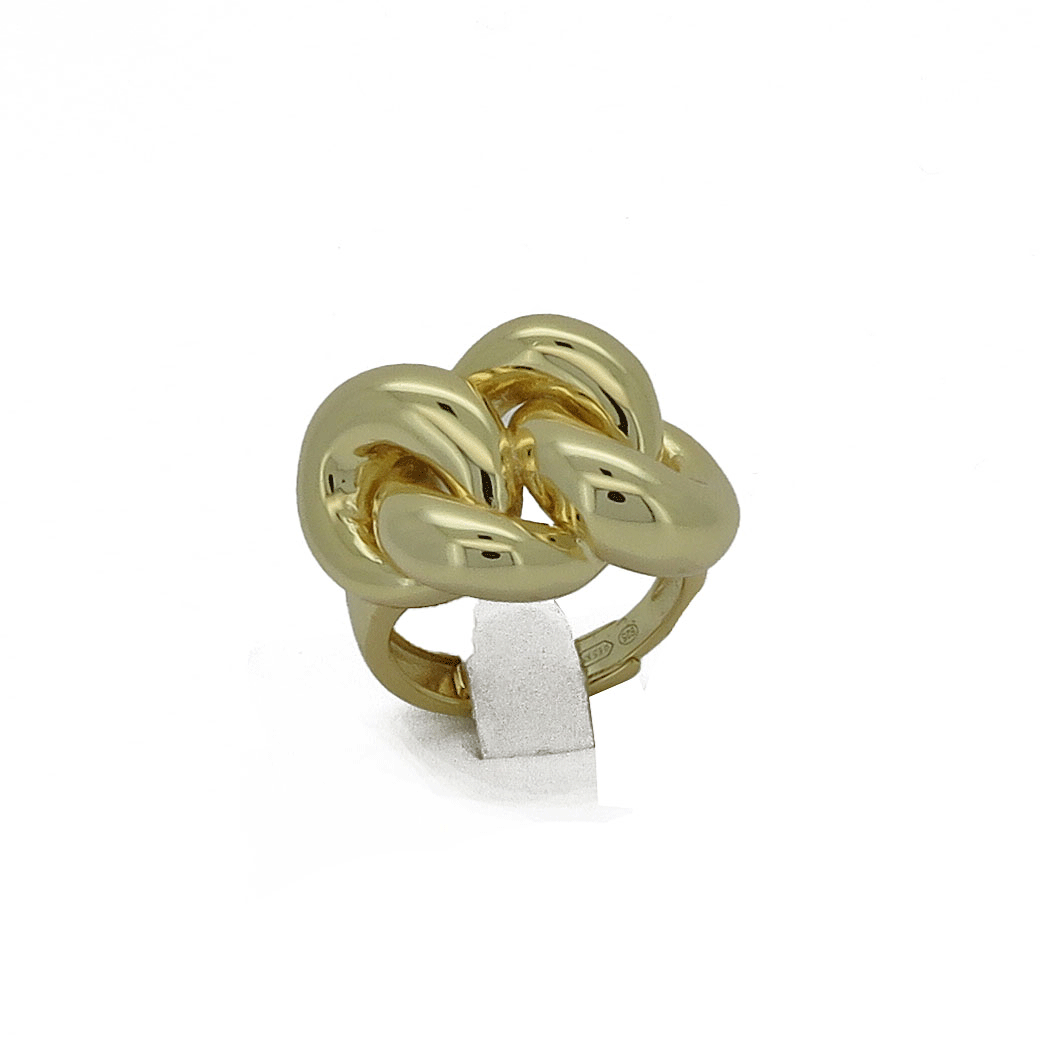 Anello in argento dorato con nodo