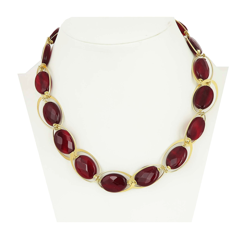 Girocollo con agata bordeaux