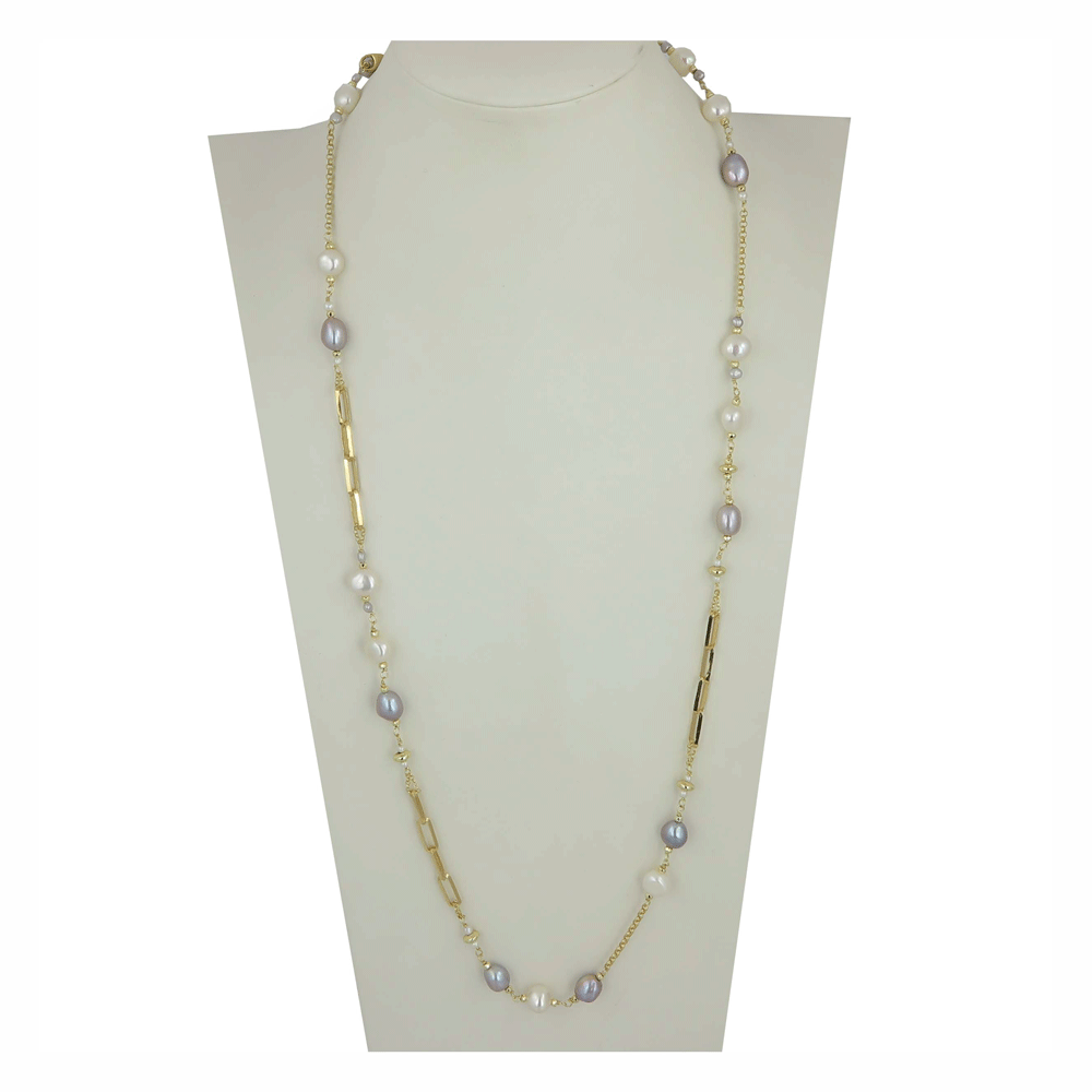 Collana lunga perle di fiume