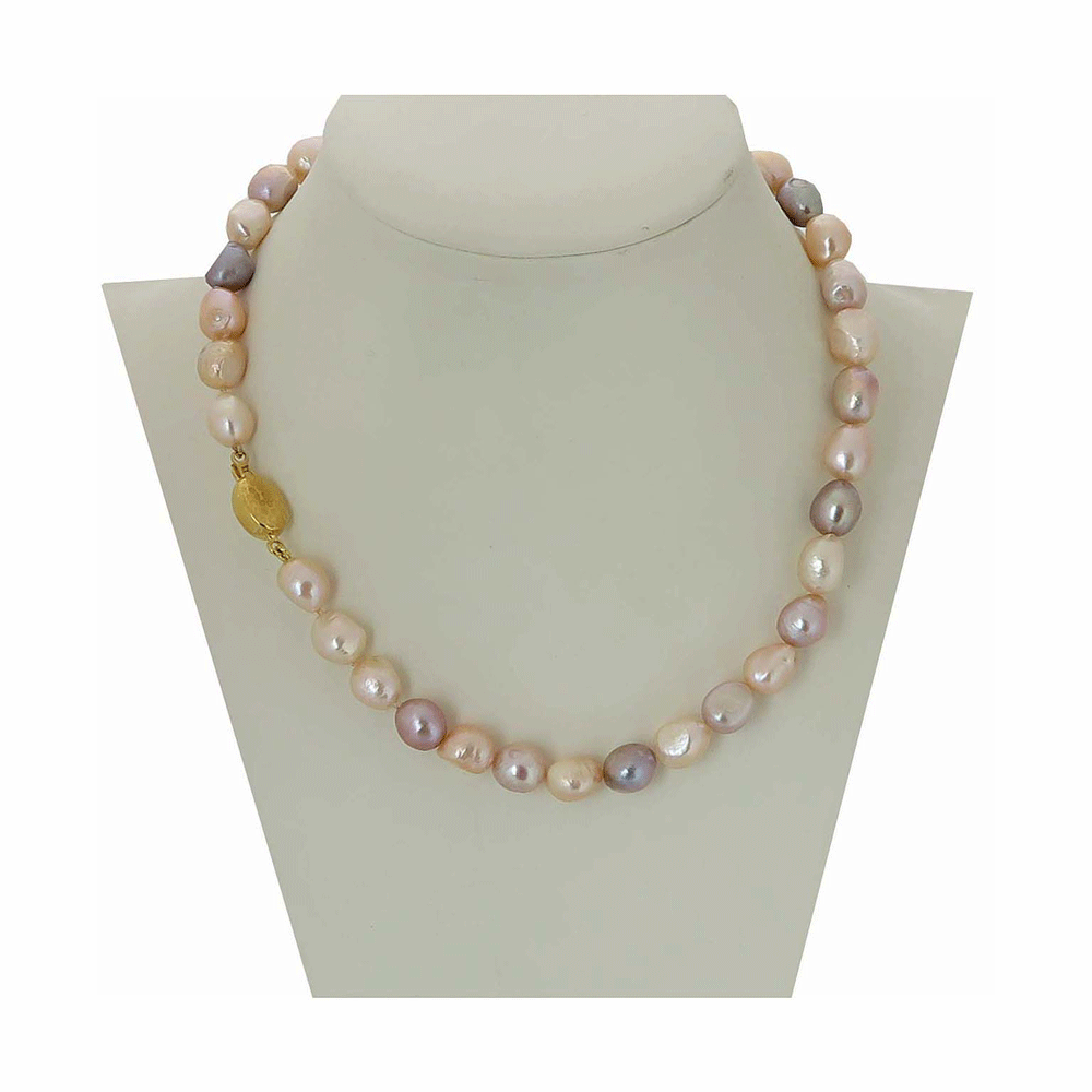 Girocollo perle barocche rosate
