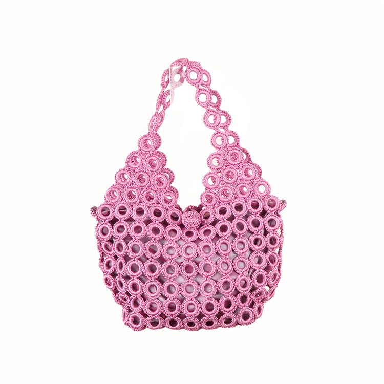 Lilac crochet shoulder bag