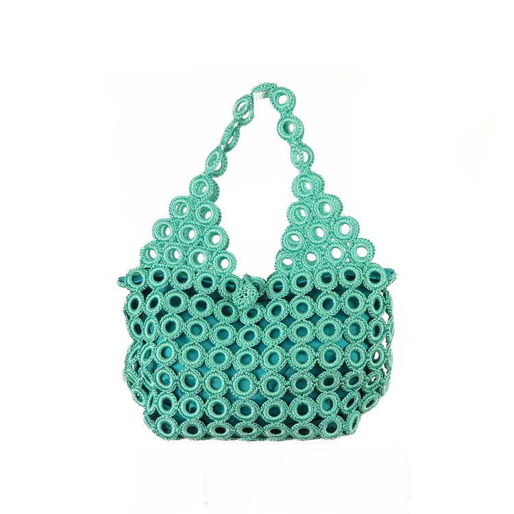 Turquoise crochet shoulder bag