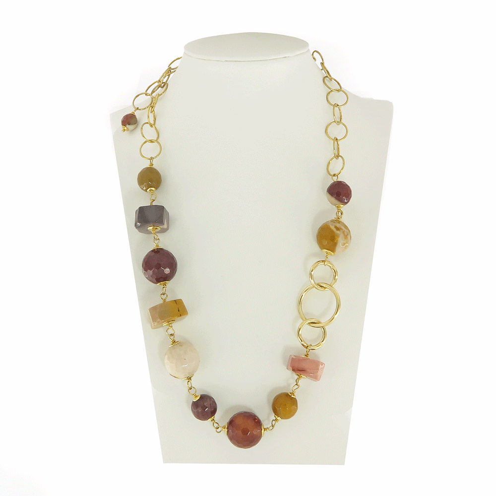 Chained mokaite necklace