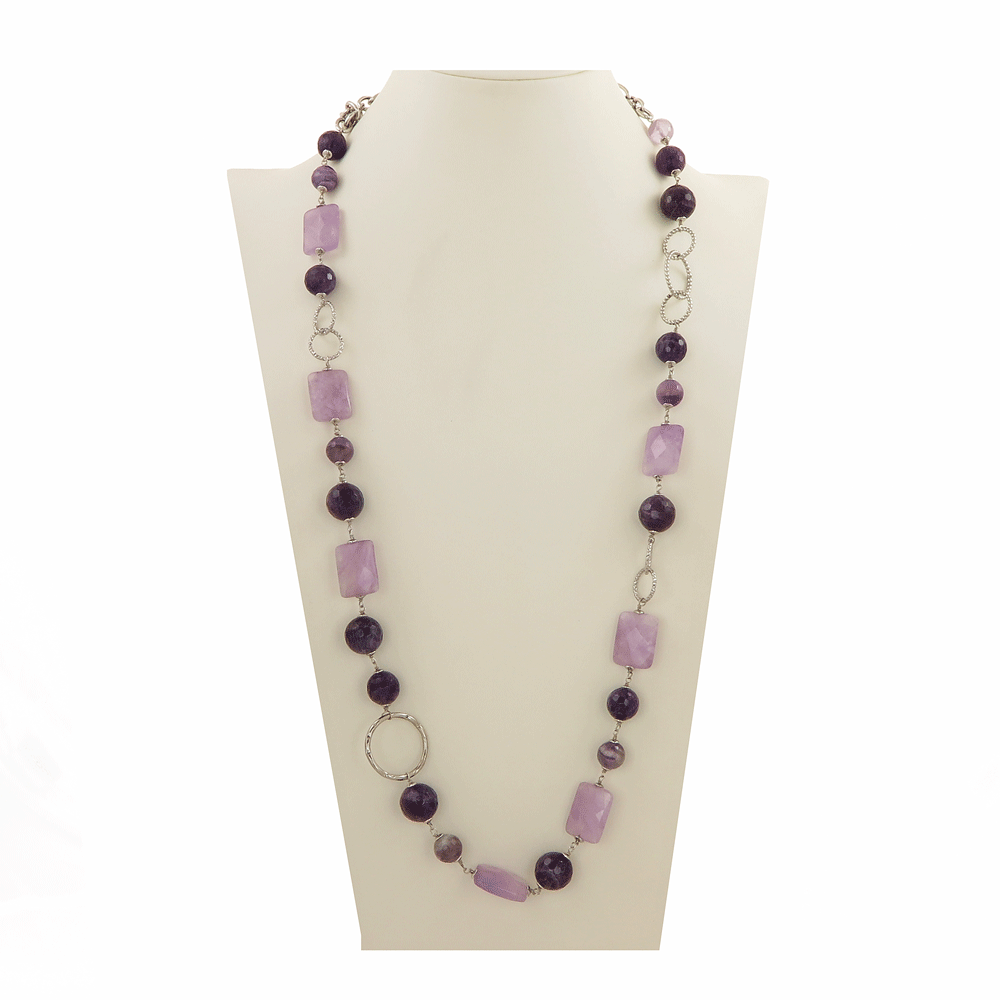 Collana lunga con ametista