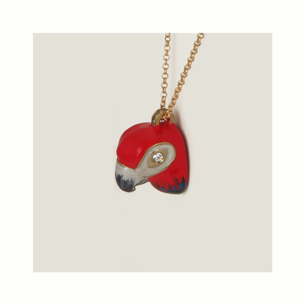 Collana a catena con ciondolo pappagallo