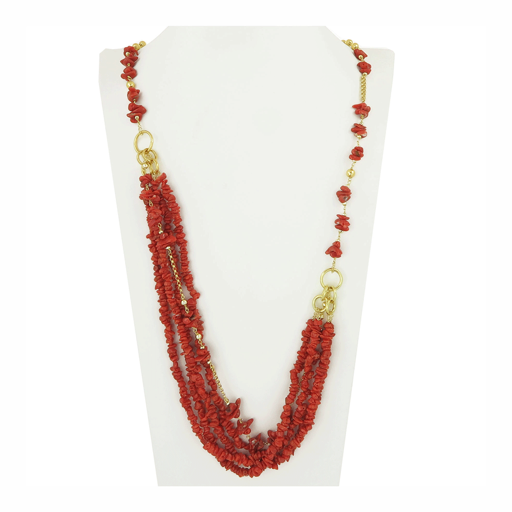 Collana di corallo multifilo