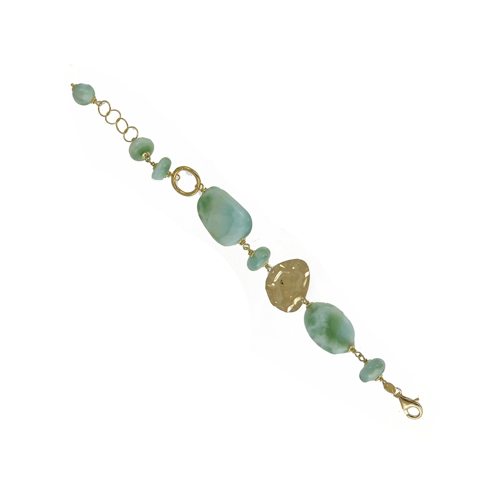Bracciale in argento con agata verde
