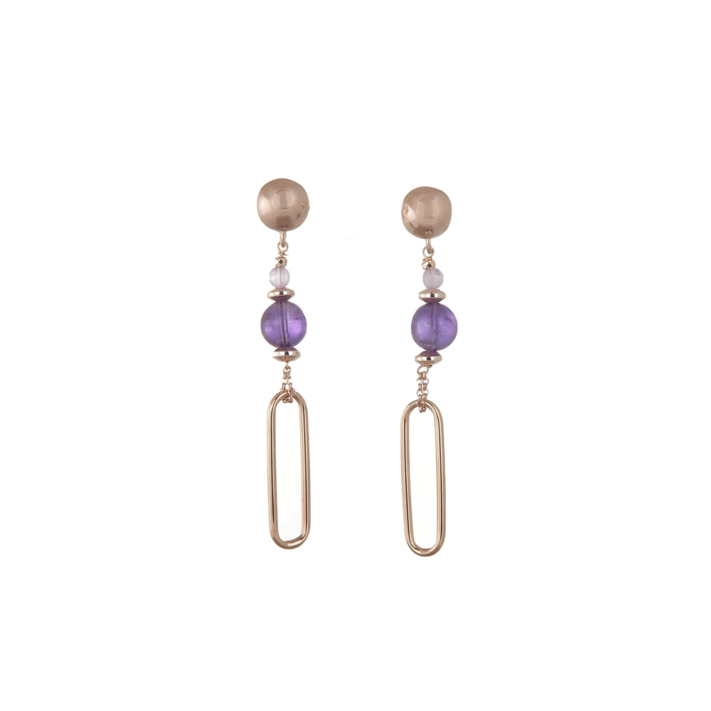 Orecchini pendenti con ametista