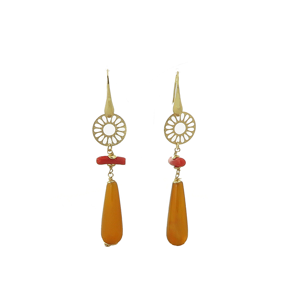 Orecchini pendenti con corniola