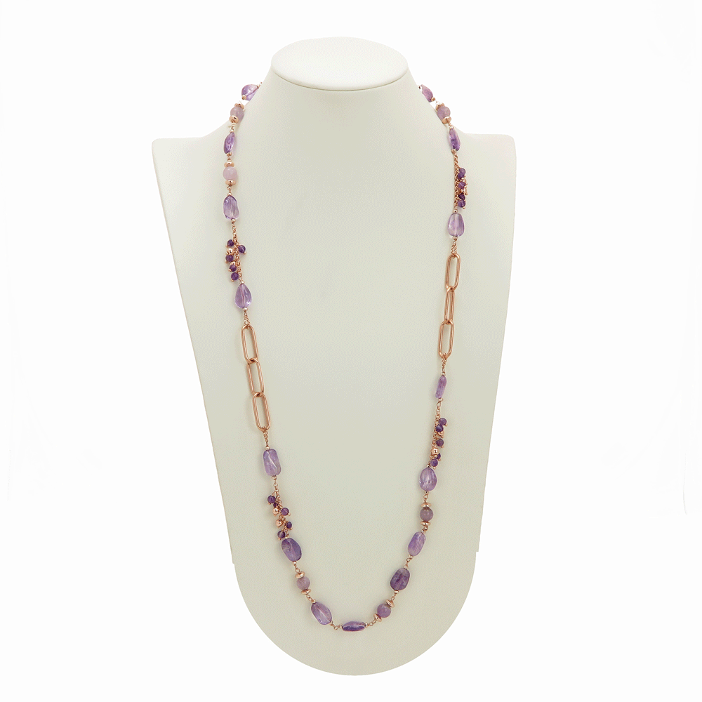 Collana rosé con ametista