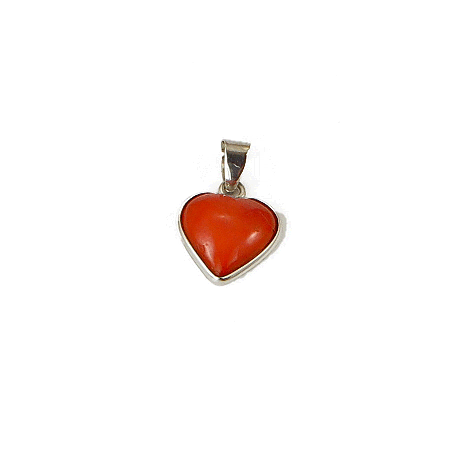 Coral heart pendant