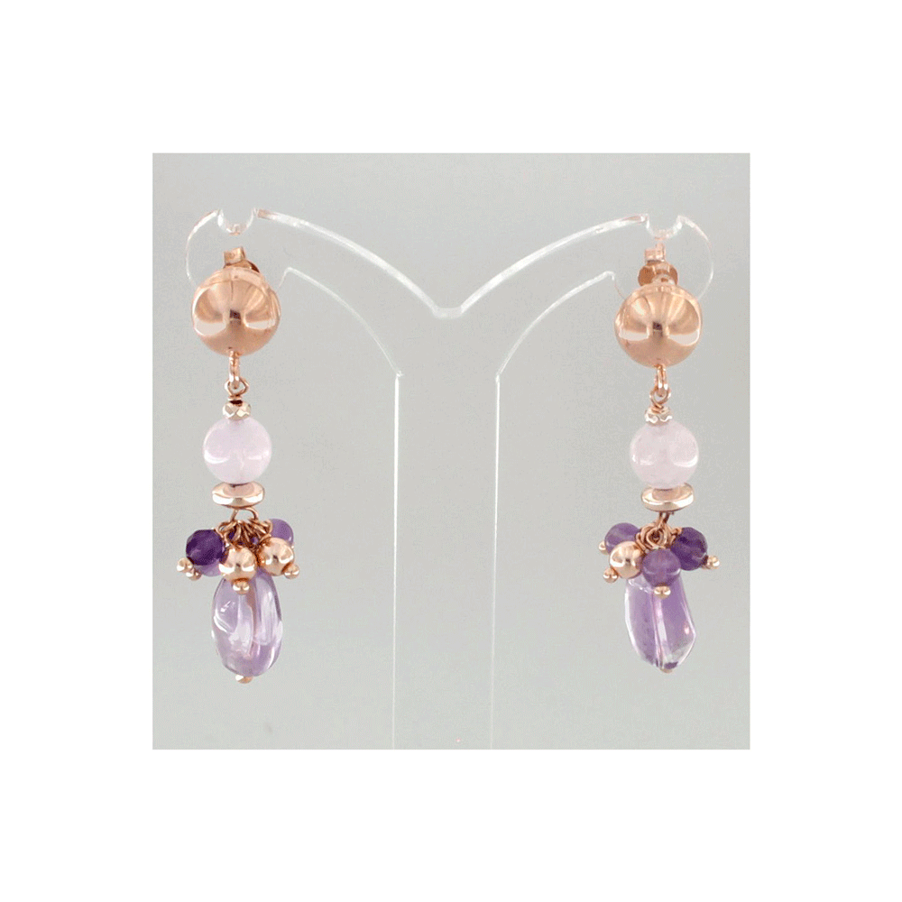 Dangle earrings with amethyst