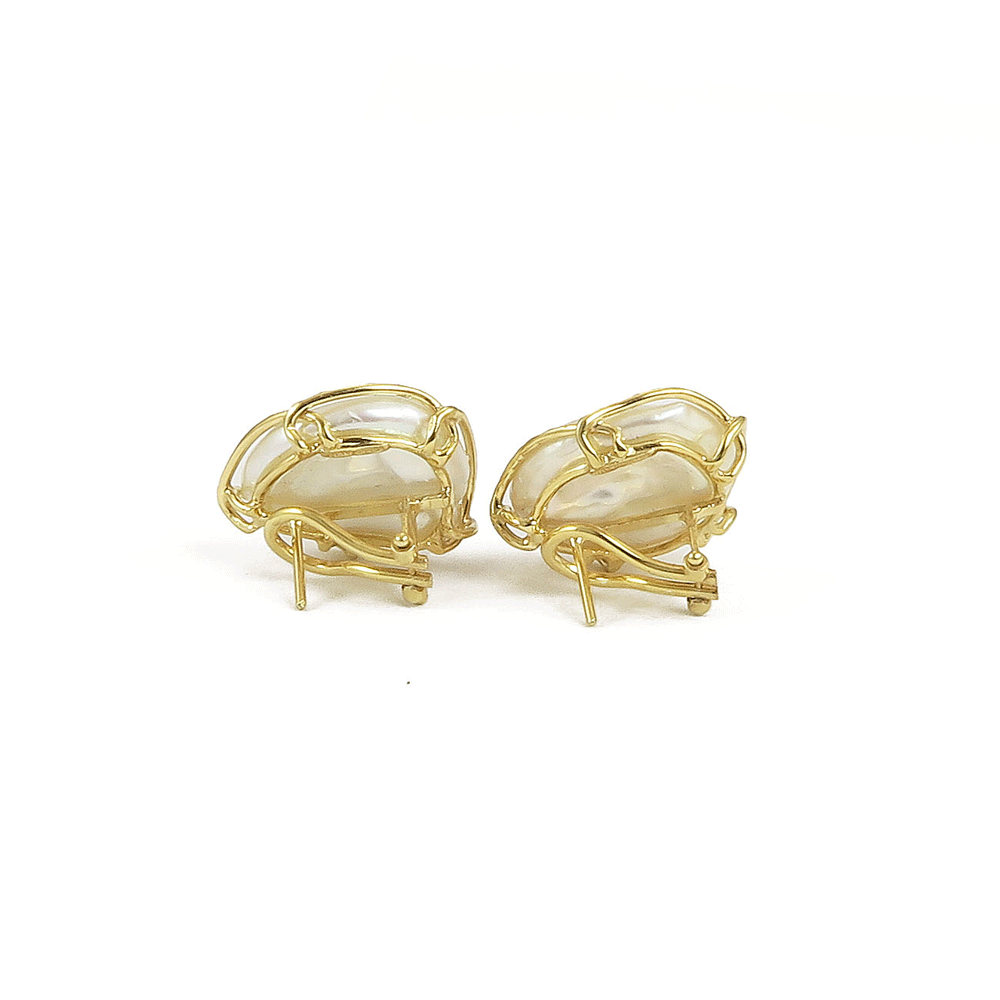 Baroque pearl stud earrings