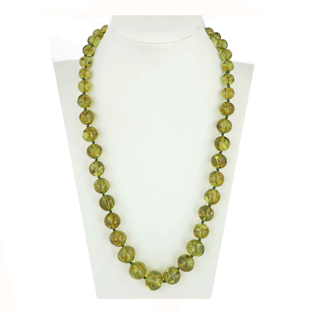 Collana in ambra verde