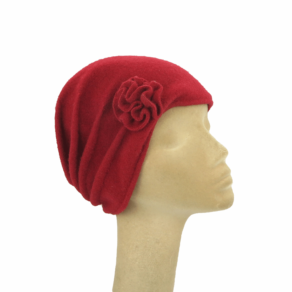 Cuffia in lana ciliegia