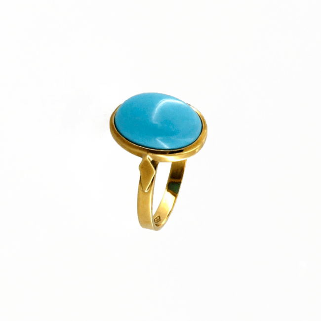 Turquoise ring in 18kt gold