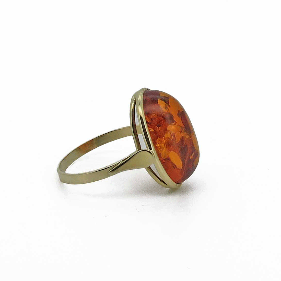 Anello d'ambra e oro