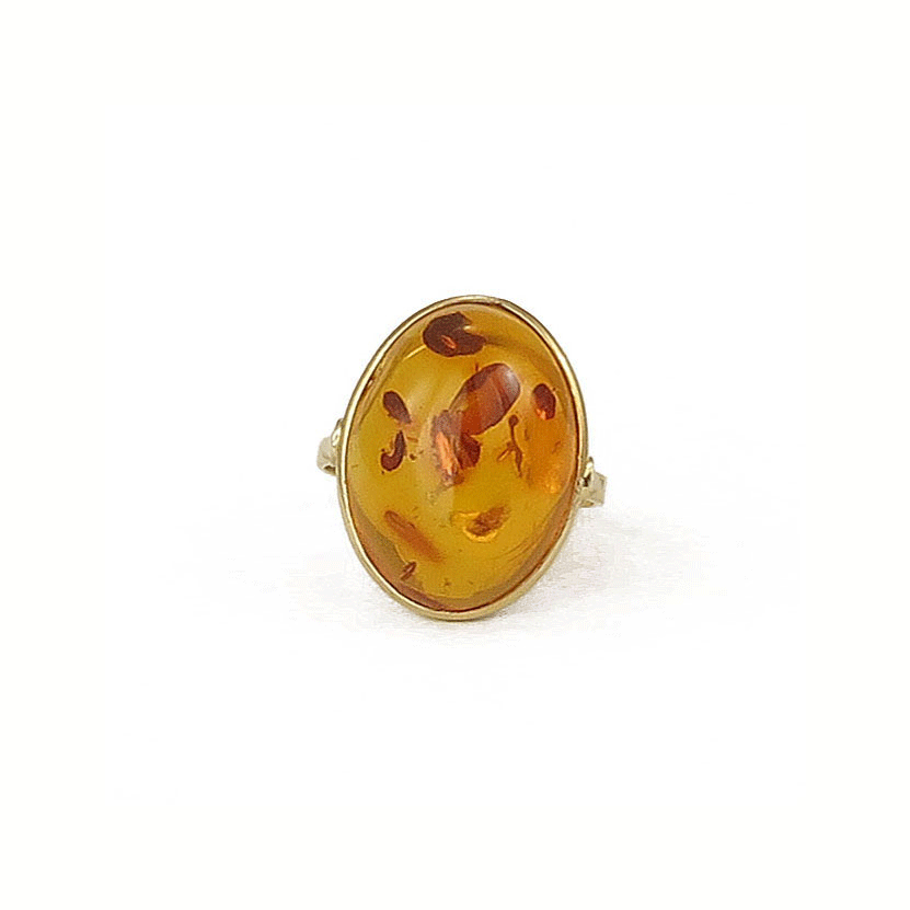Anello d'ambra e oro