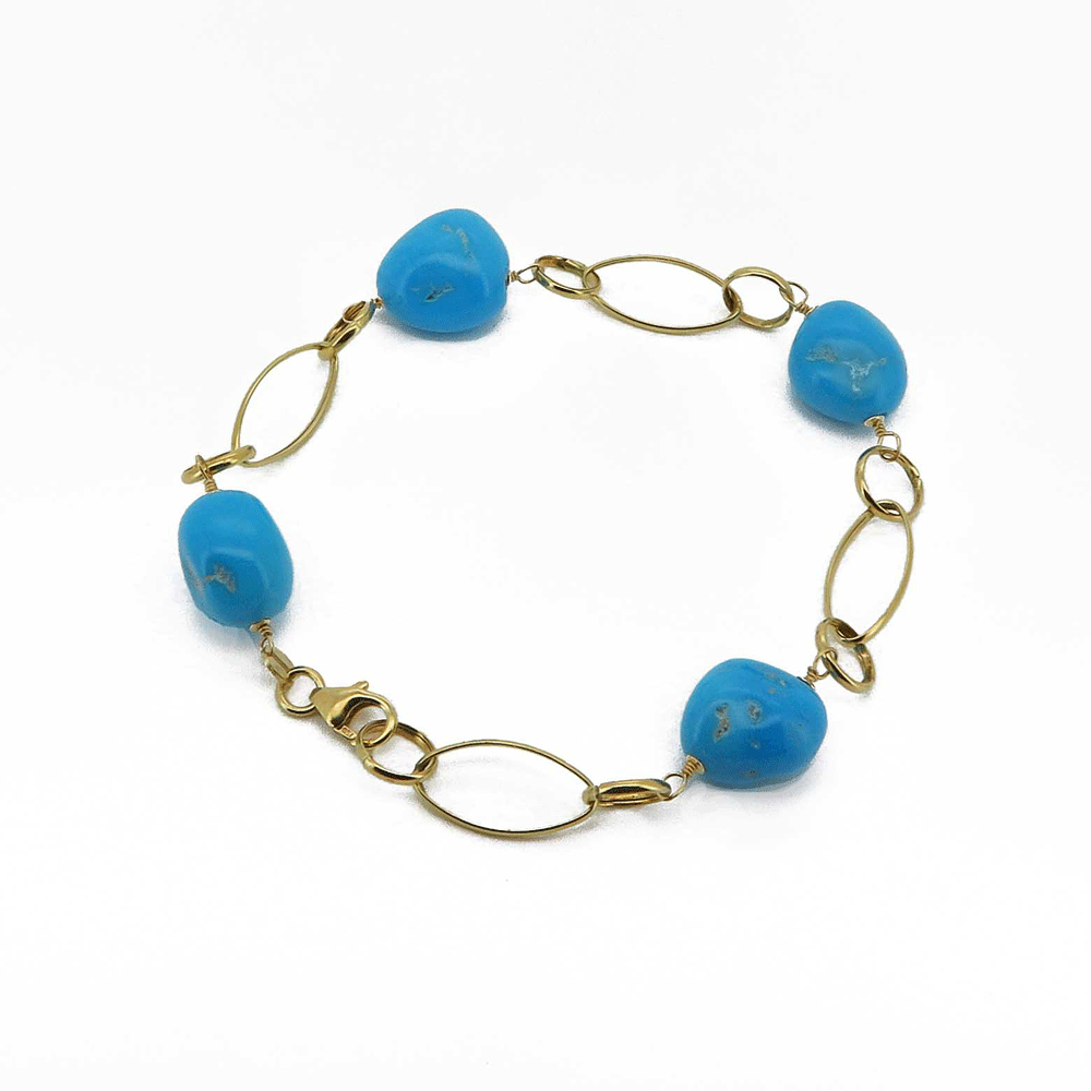 Bracciale oro e turchese