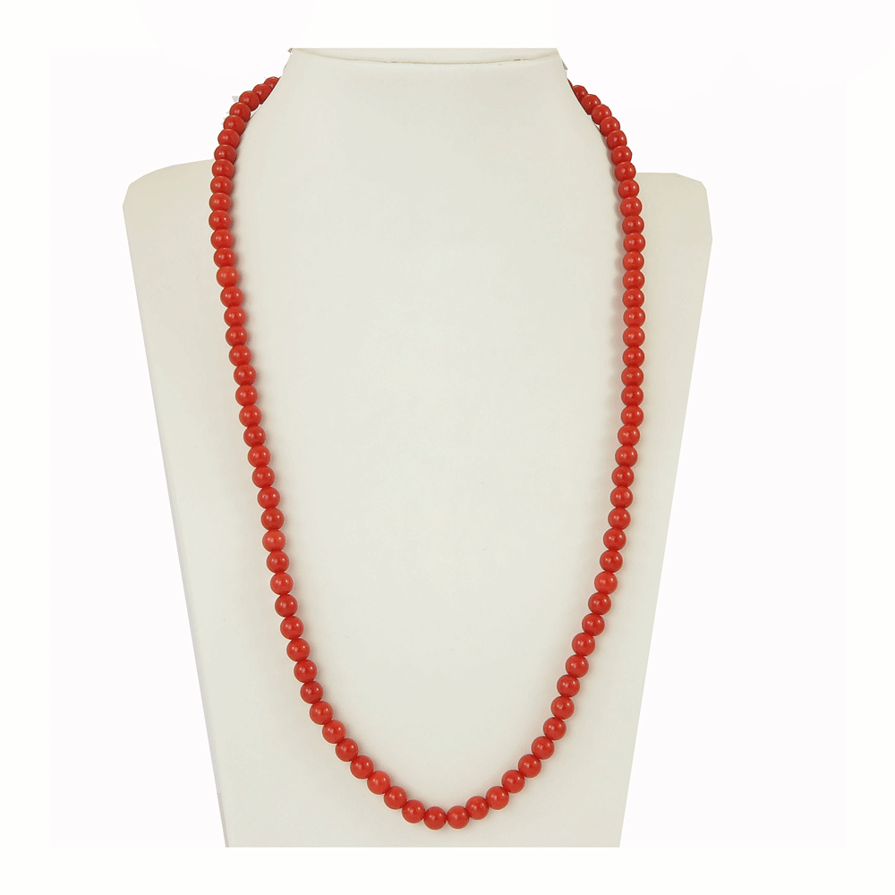 Collana corallo sferico mm 5