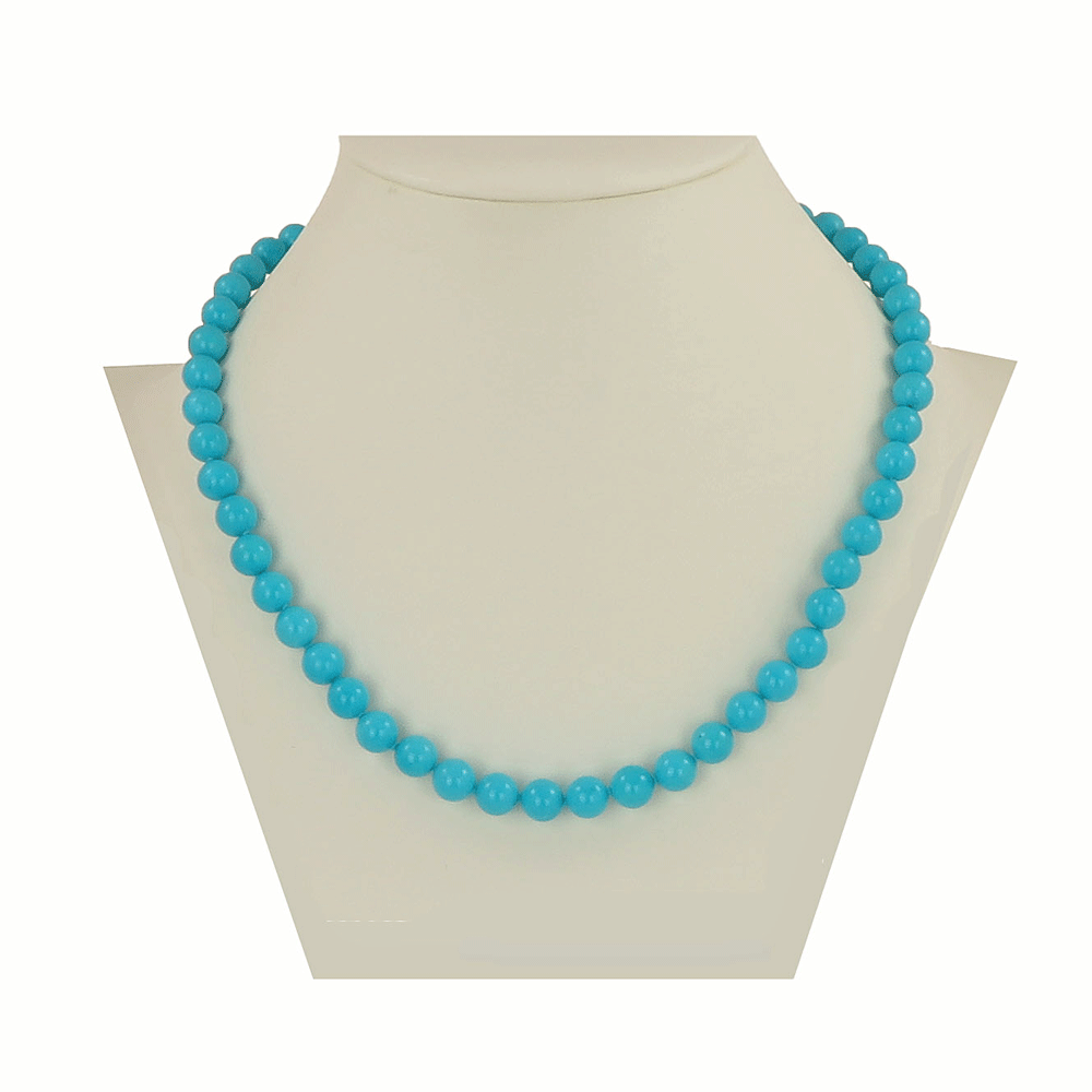 Collana girocollo in turchese naturale e oro