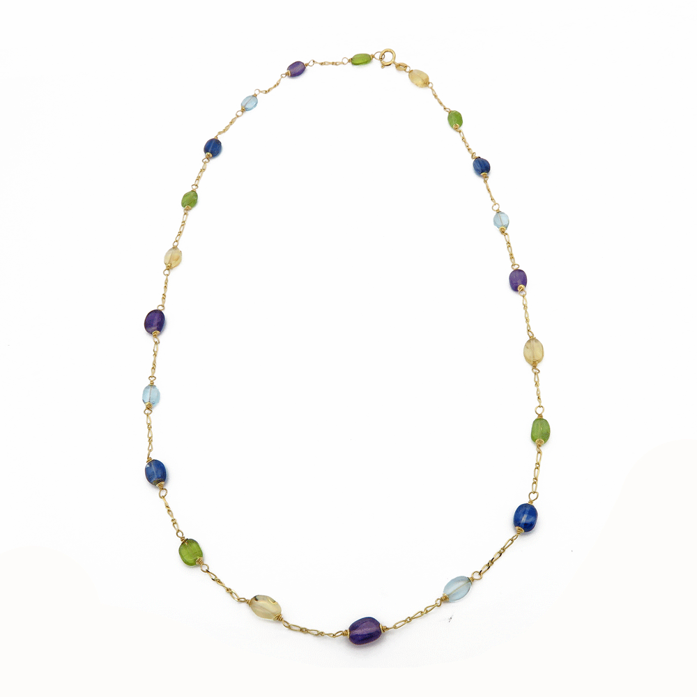 Collana oro e pietre