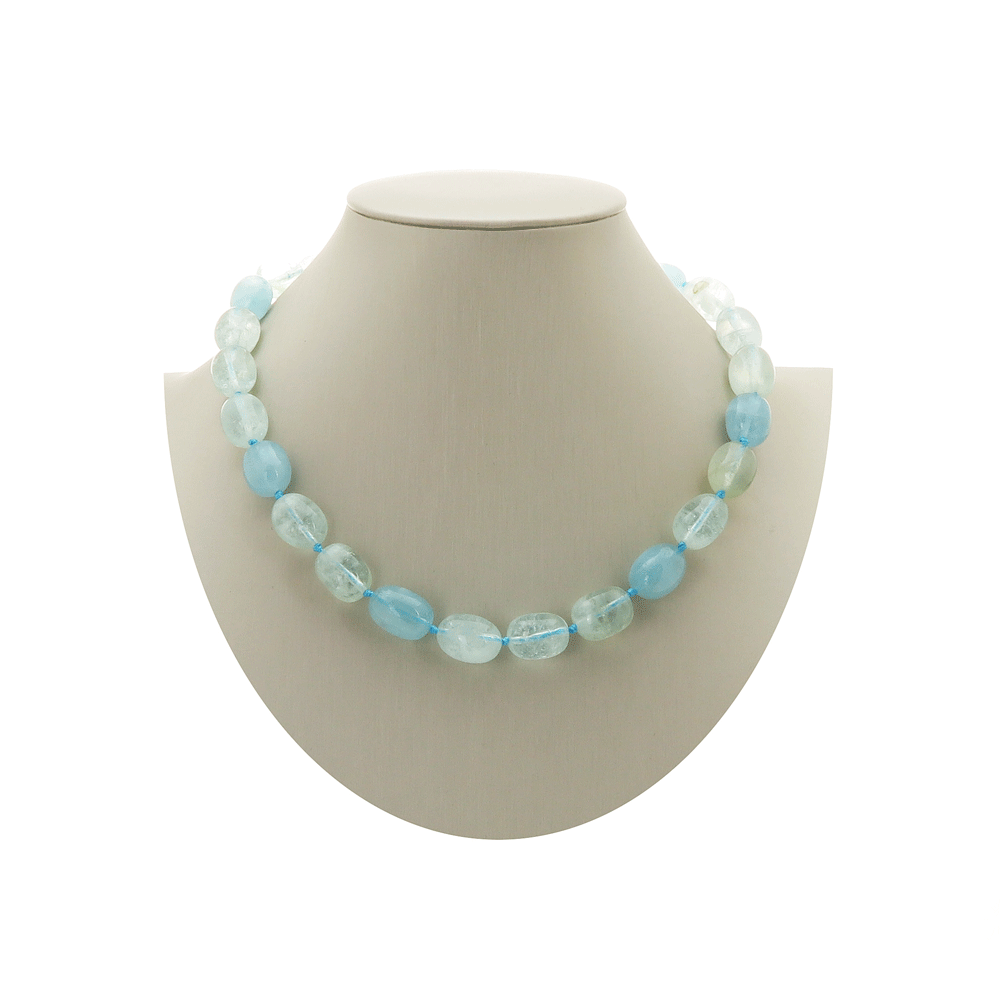 Collana con acquamarina a sasso