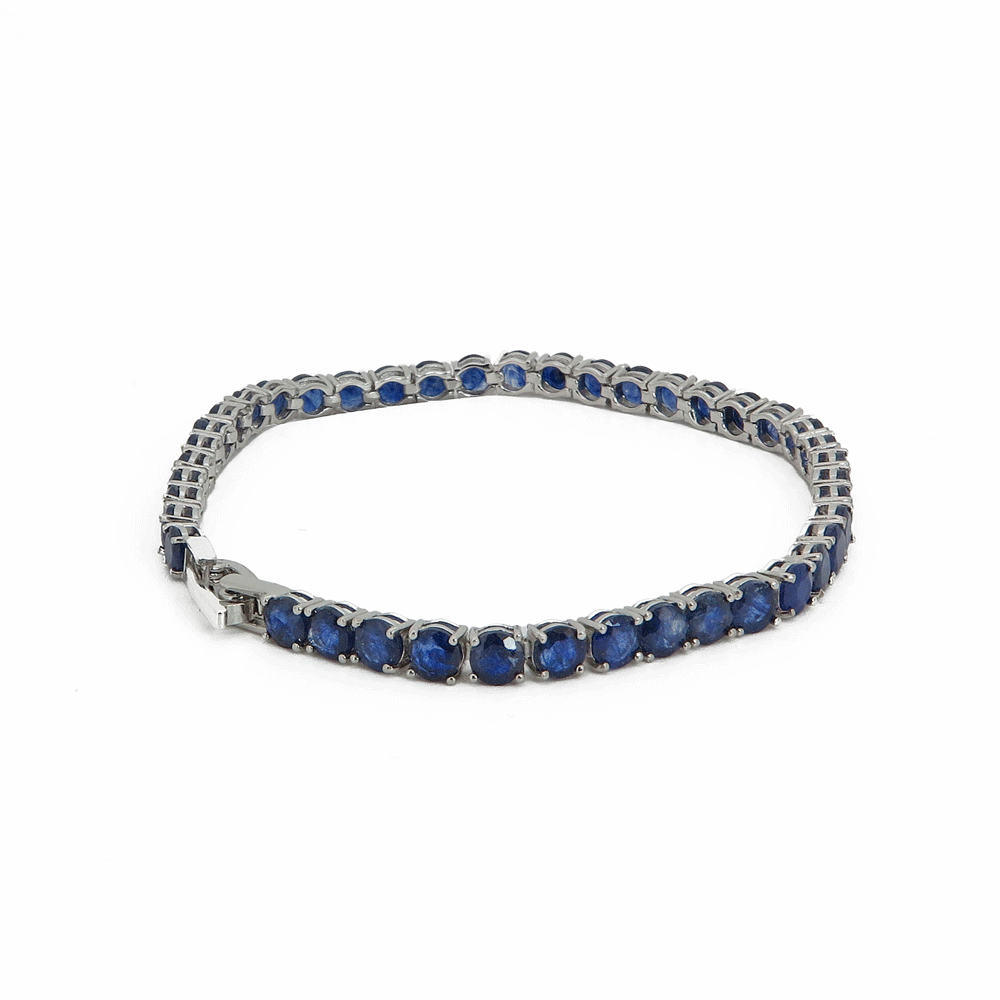 Bracciale tennis in argento con zaffiri