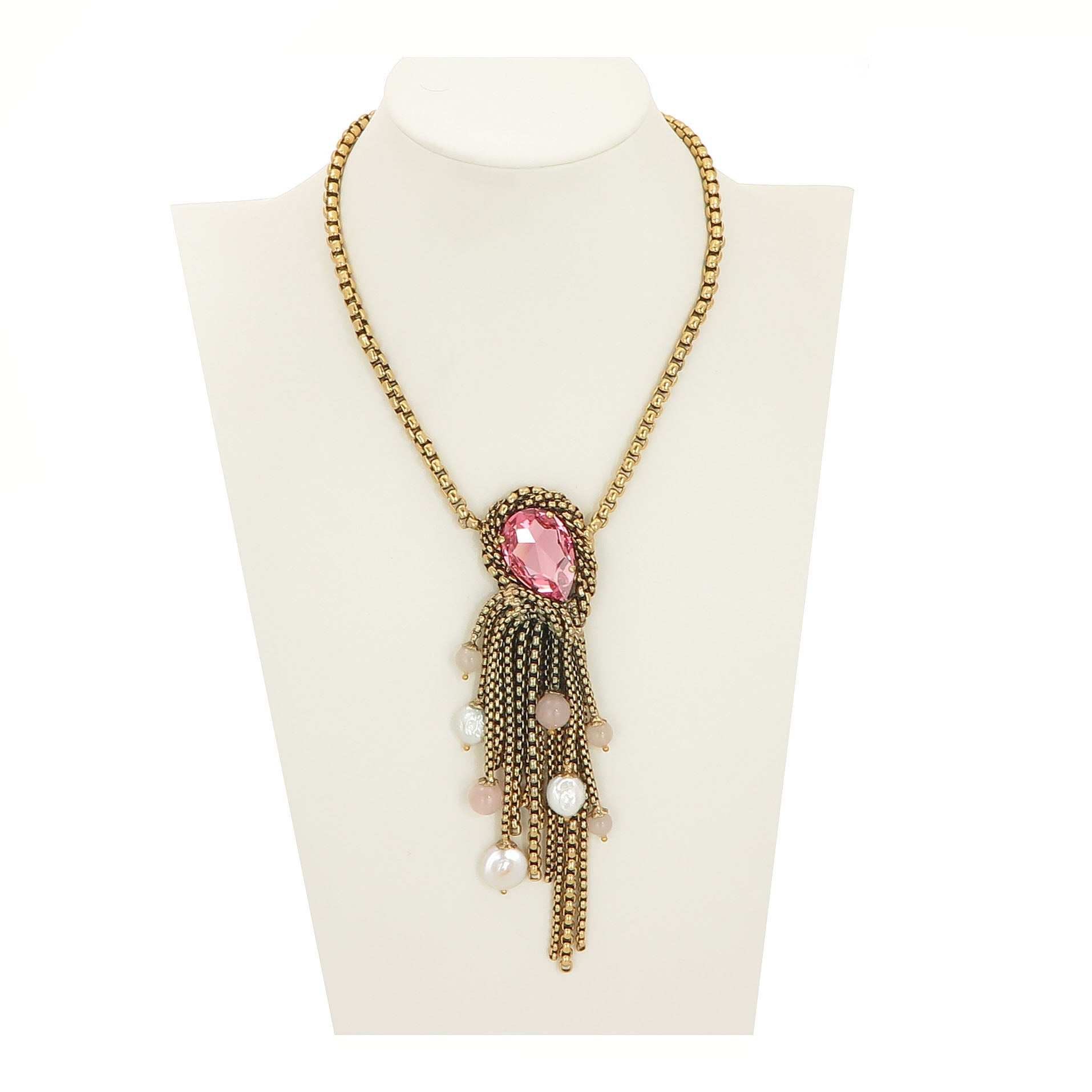 Collana con cristallo rosa