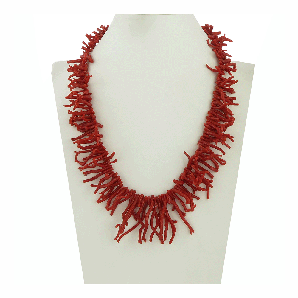 Collana in corallo rosso a rametti