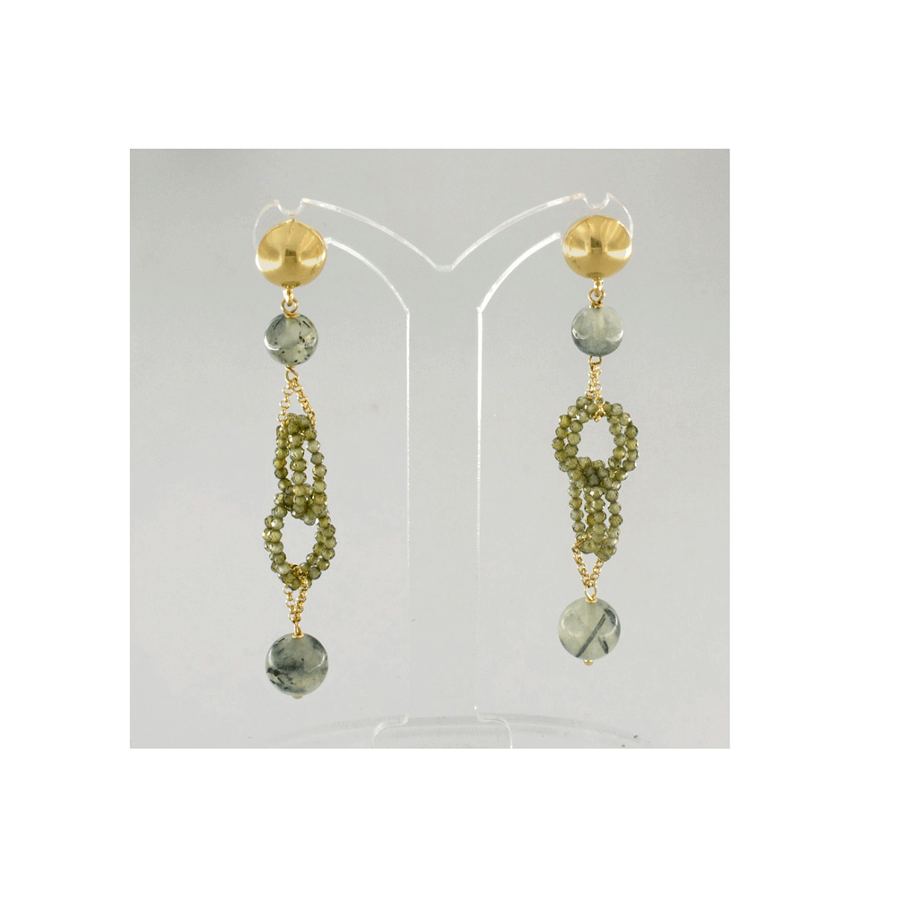 Orecchini pendenti con prenite