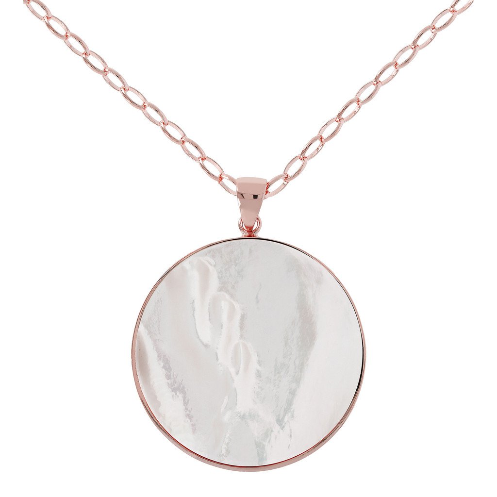 Collana lunga con ciondolo madreperla grande