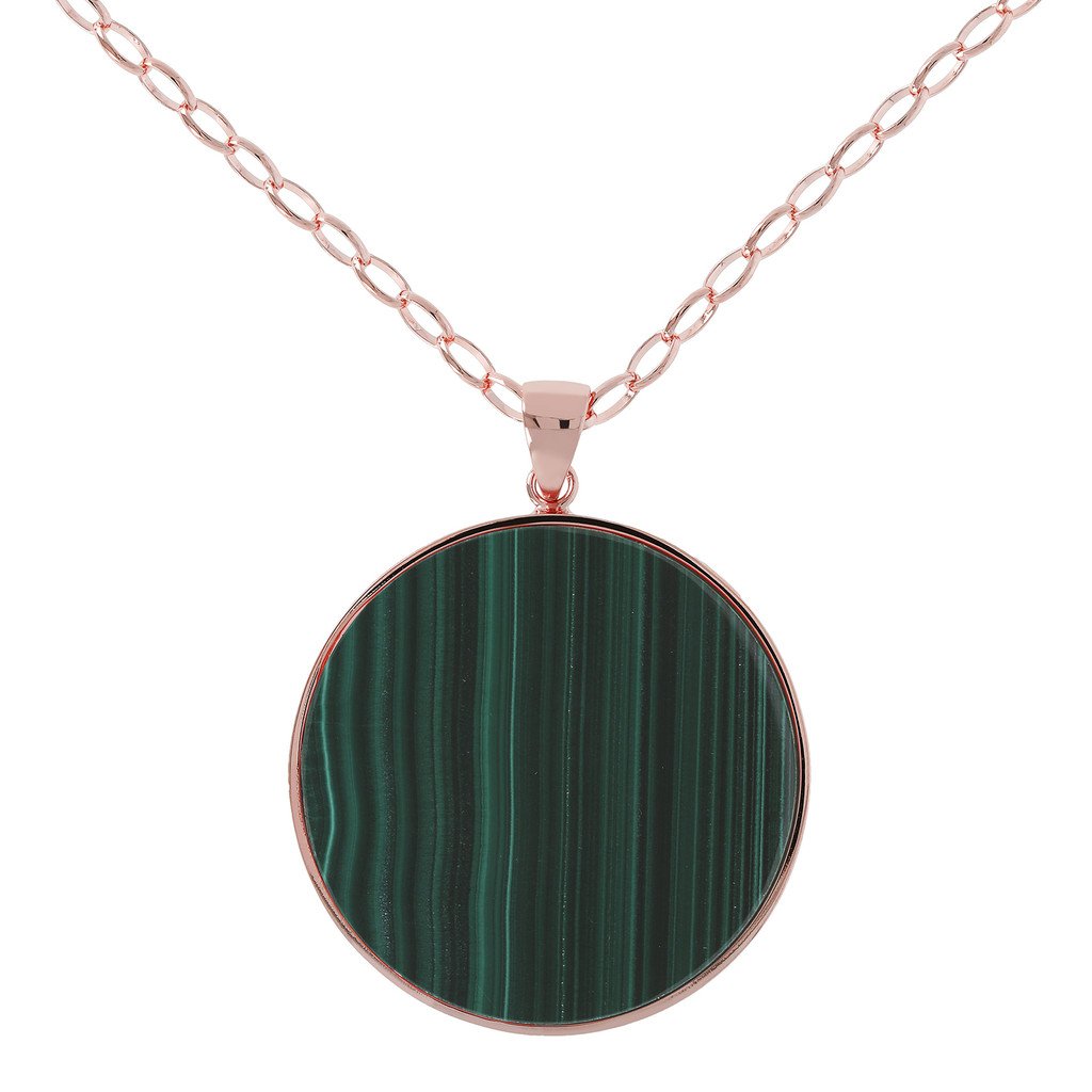 Collana lunga con malachite