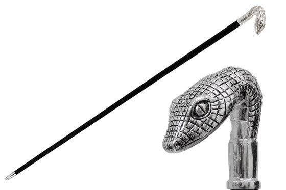Silver snake head staff