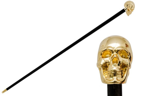 Bastone con teschio dorato