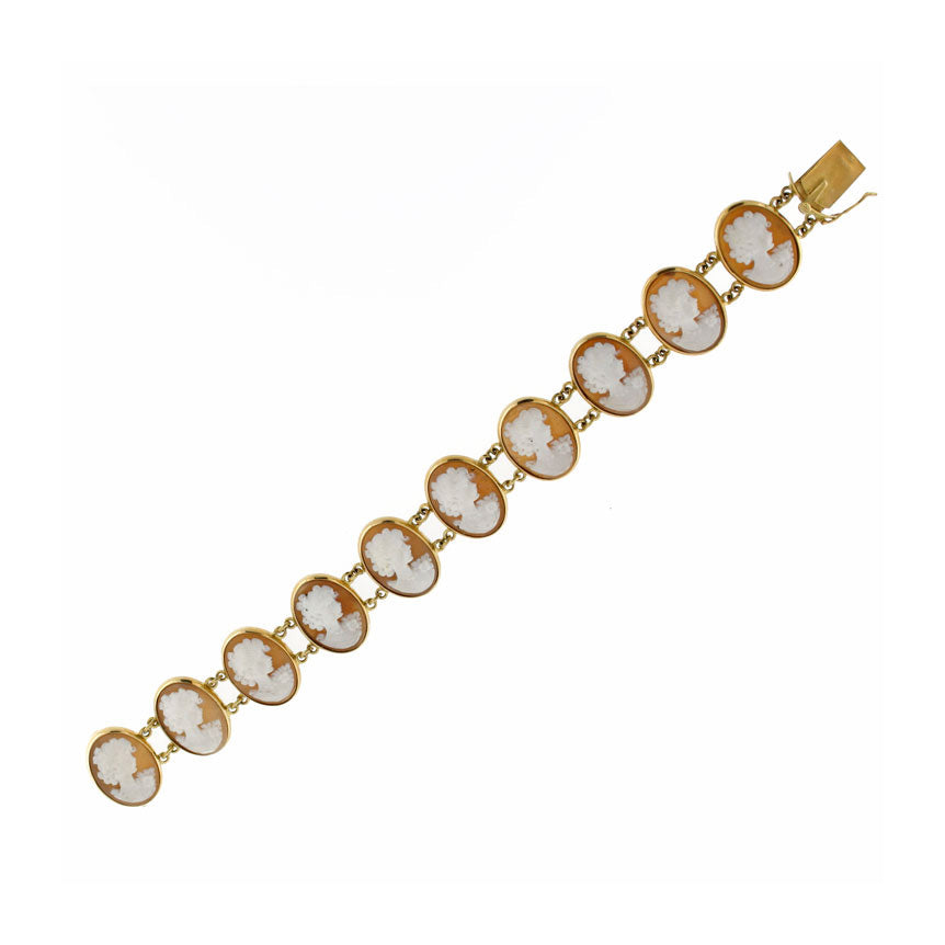 Gold bracelet with cameos