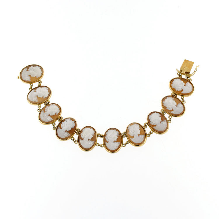 Gold bracelet with cameos