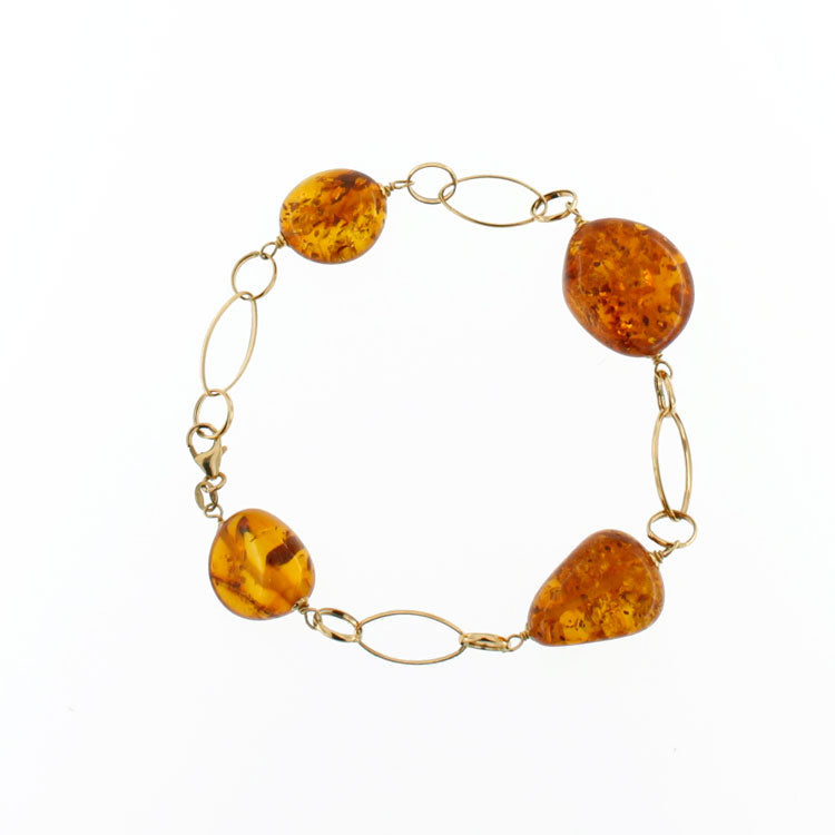 18 kt gold and amber stone bracelet