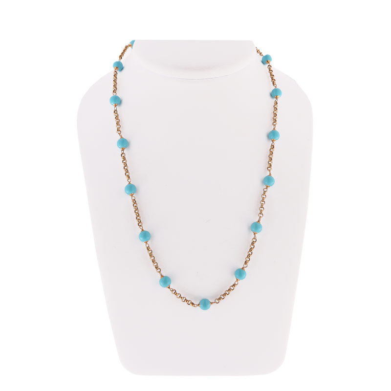 Collana in oro 18kt con turchese
