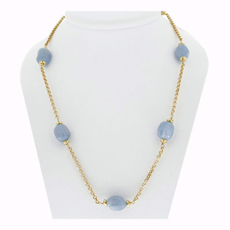 Collana in oro con acquamarina