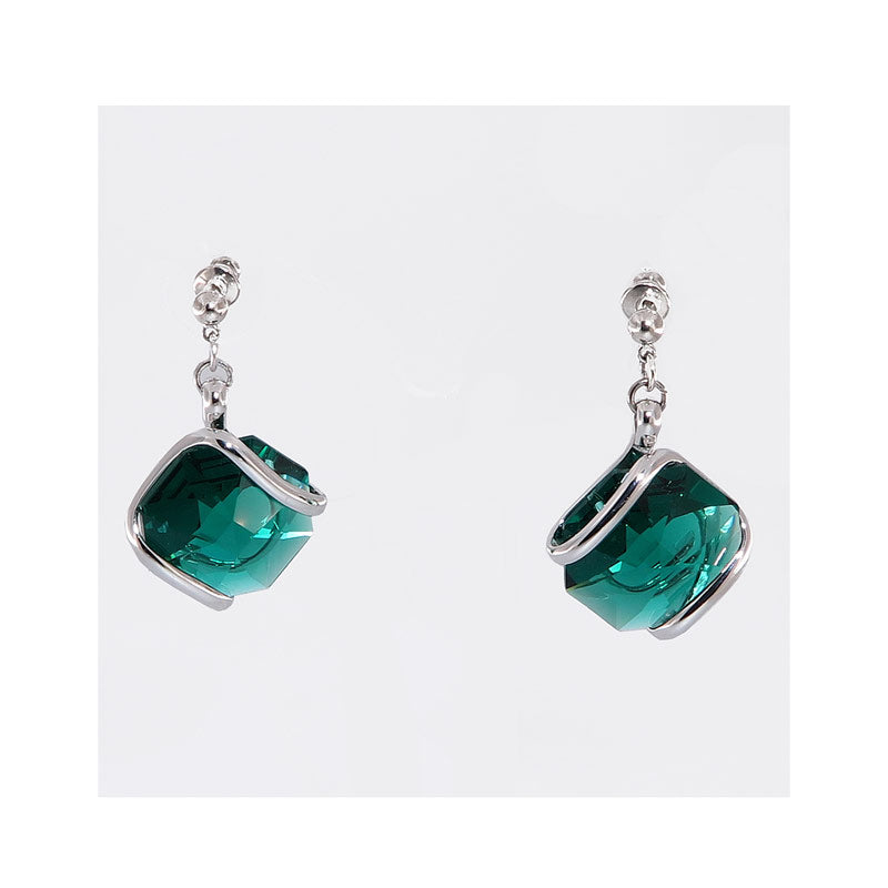 Orecchini pendenti con cristalli Swarovski verde smeraldo