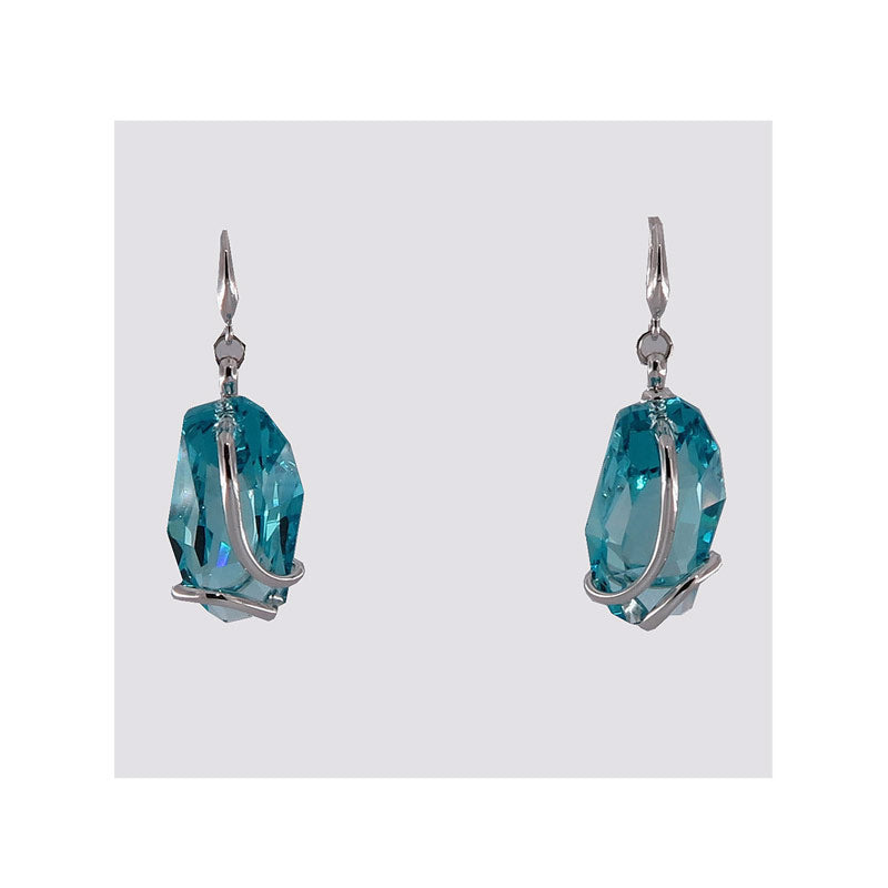 Orecchini pendenti con Swarovski acquamarina