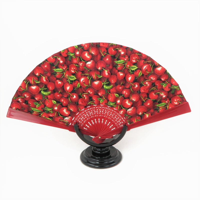 Resin fan with cherries