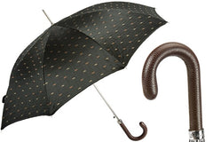 Men's umbrella with brown leather handle