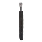 Black Folding Men's Umbrella with Swarovski Skull Handle