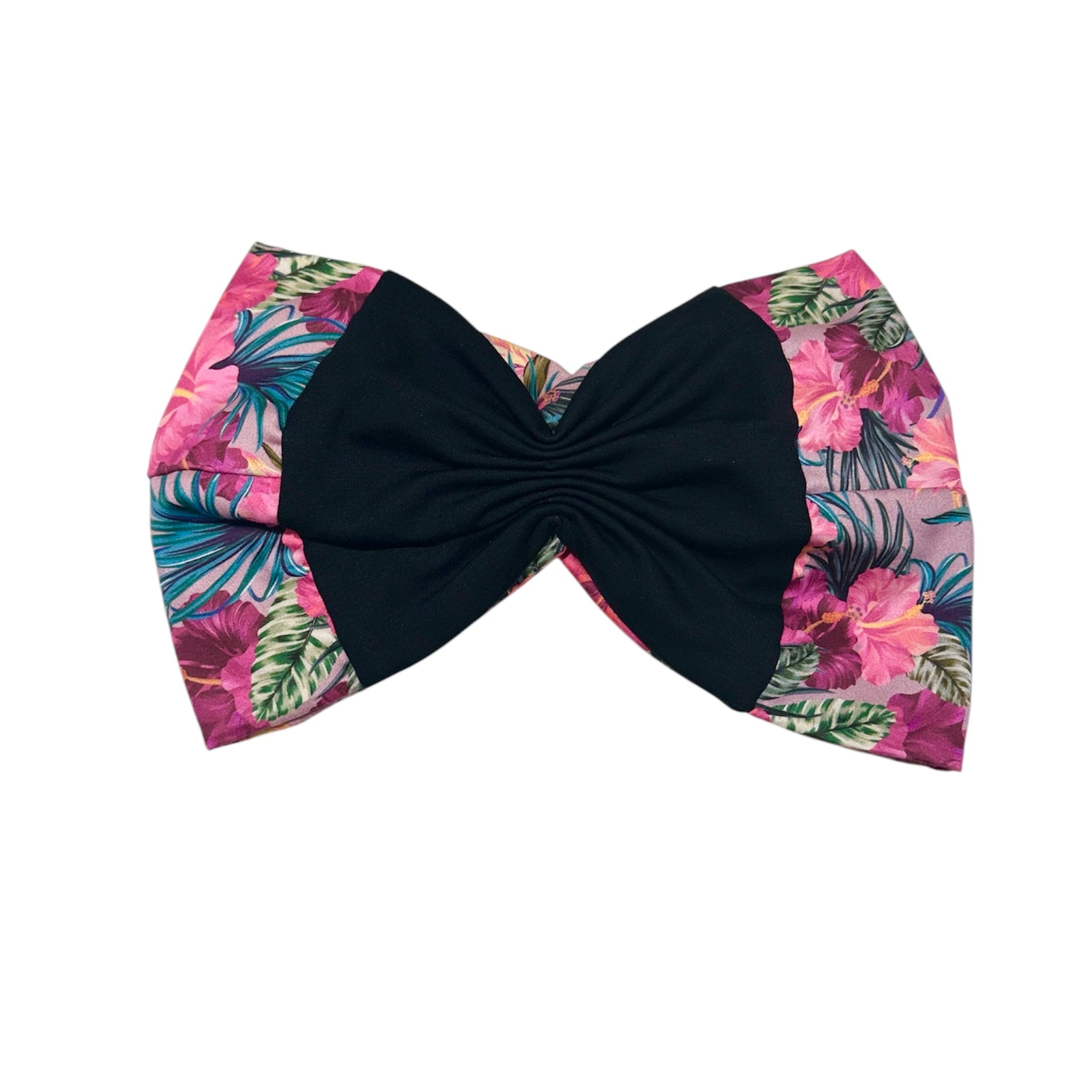 Paris headband with pink floral pattern