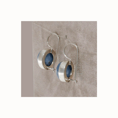 Silver earrings with aquamarine