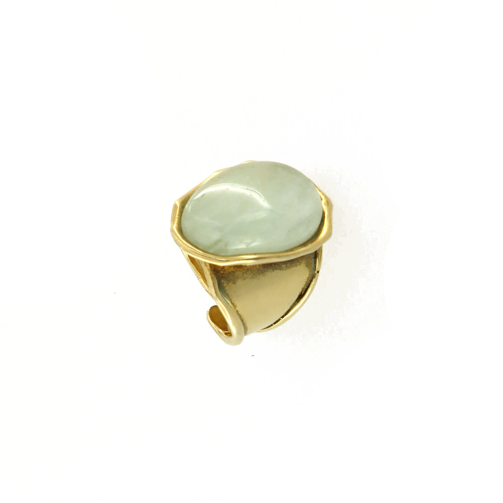 Ring with aquamarine in gold-plated silver