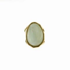 Ring with aquamarine in gold-plated silver